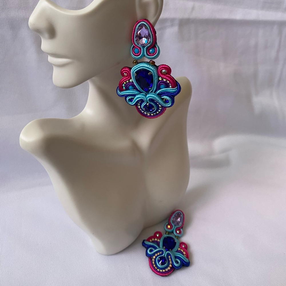 Vibrant Multicolor Statement Earrings - image 1
